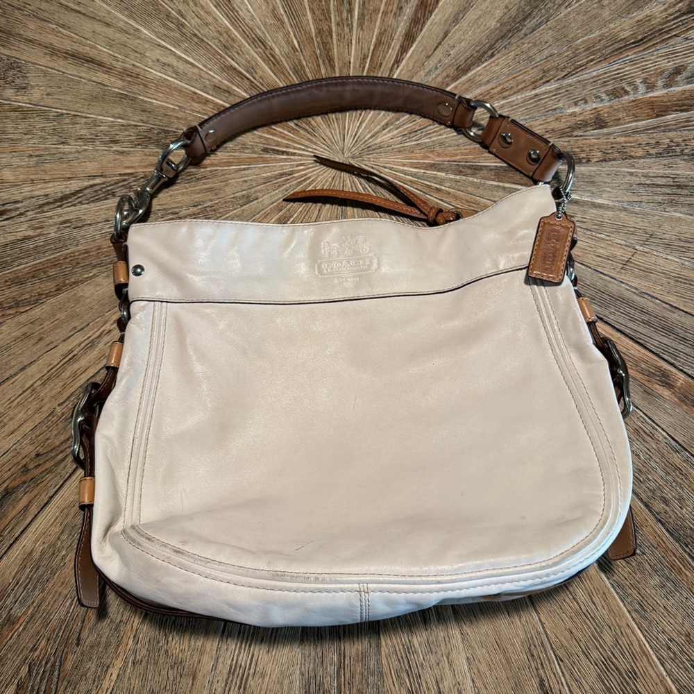 Vintage Coach hobo bag cream bone colored large Coach purse